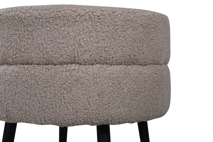 Venture Home Poef Pot 40x40x40 cm teddystof zwart en beige