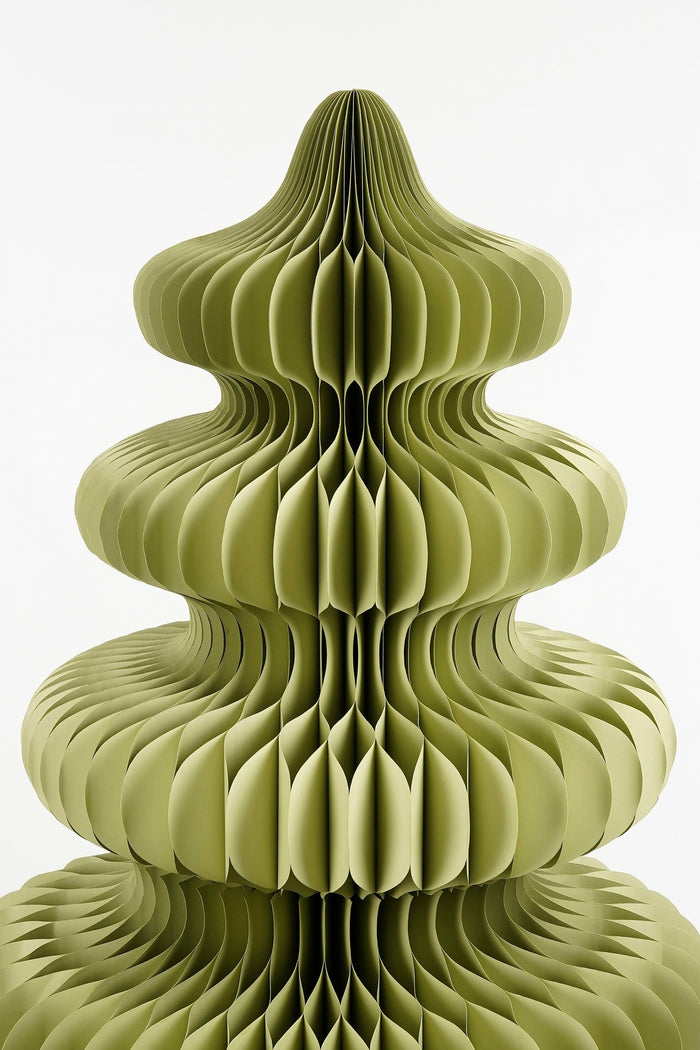 Mica Decorations Decoratie Kerstboom - H212 x  Ø148cm-Papier-Groen