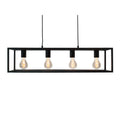 EGLO Eldrick Hanglamp - 4xE27 - 85 cm - industrieel - Staal - Zwart