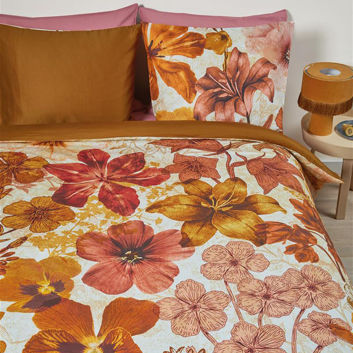 Beddinghouse Flora Dekbedovertrek 140 x 220 cm - Okergeel