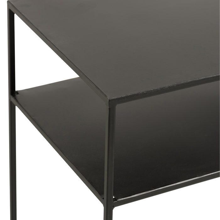 J-Line console Rechthoekig 2 Planken - metaal - zwart