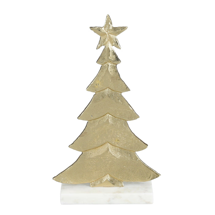 Mica Decorations Decoratie Kerstboom - L18 x B7 x H32 cm - Champagne