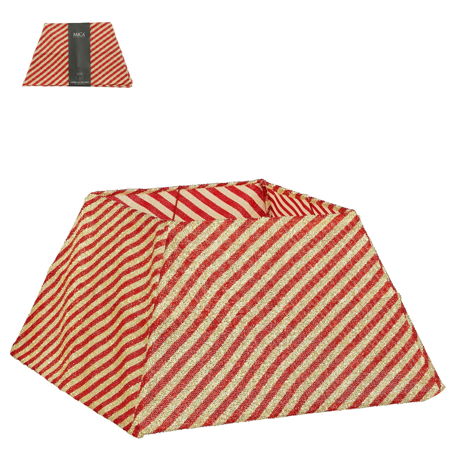 Mica Decorations Kerstboomrok - L50 x B50 x H30 cm - Goud, Rood
