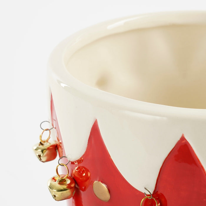 Mica Decorations Funny Bloempot - L29 x B18 x H17 cm - Dolomiet - Rood