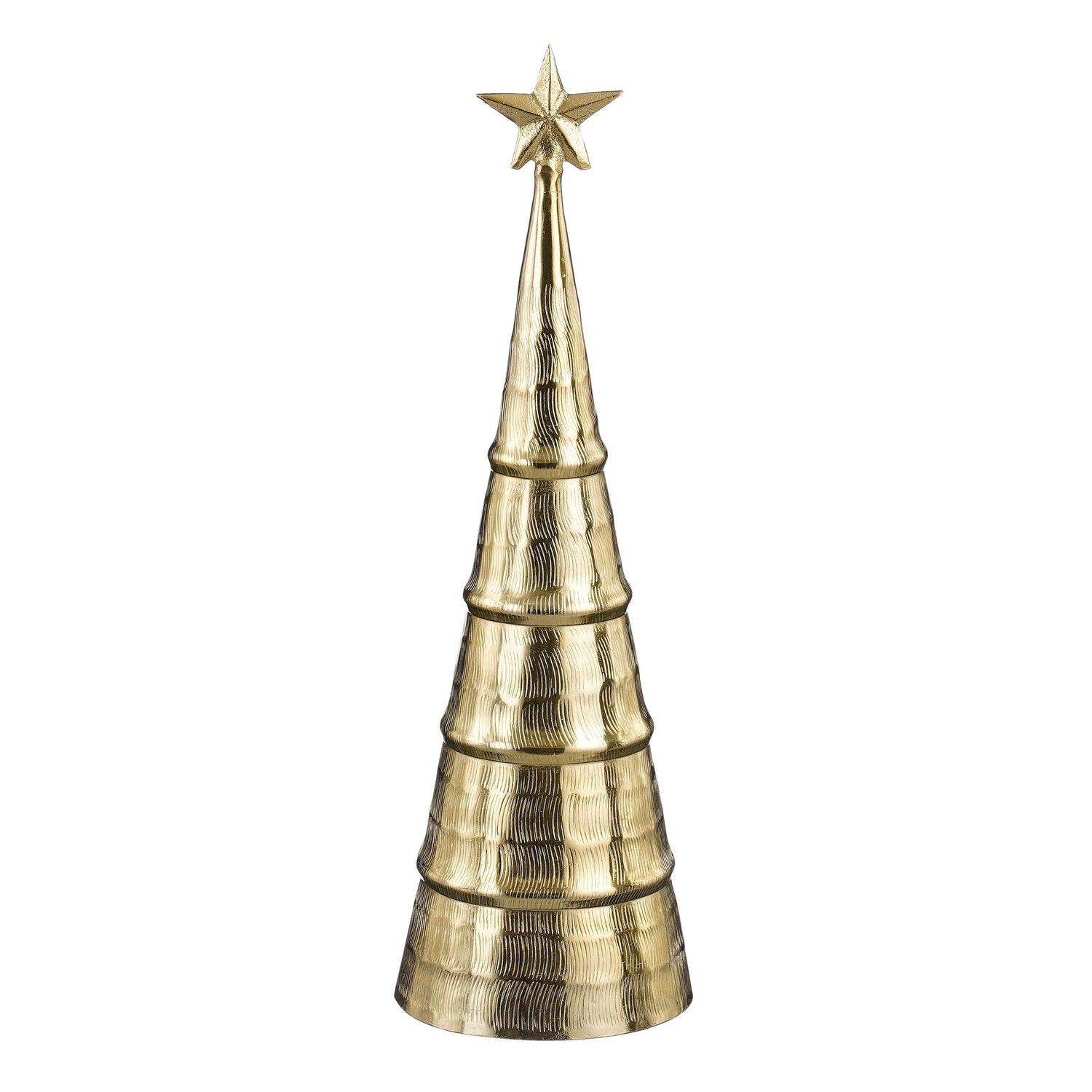 Mica Decorations Decoratie Kerstboom - H43 x Ø13 cm - Aluminium - Goud