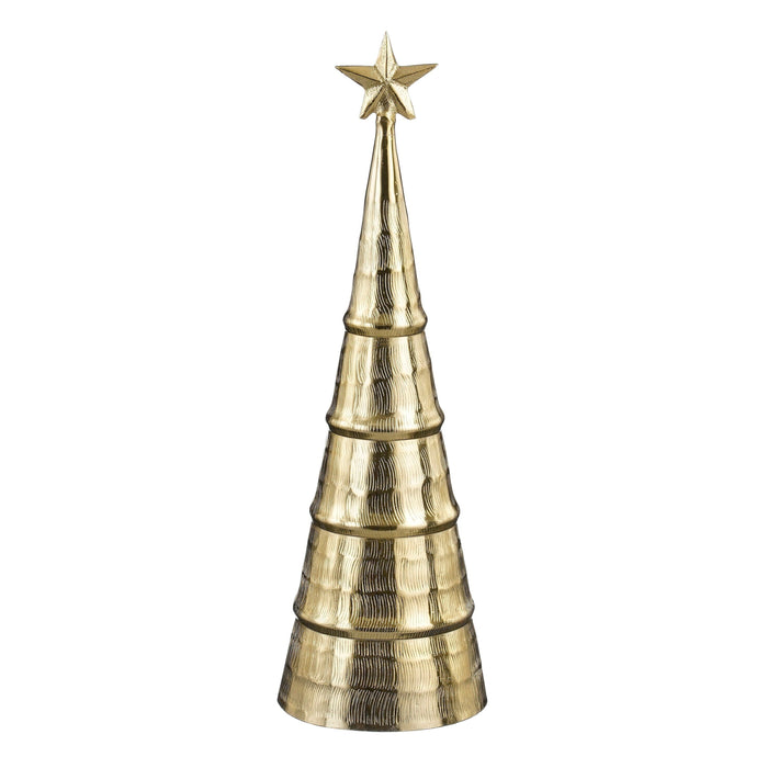 Mica Decorations Decoratie Kerstboom - H43 x Ø13 cm - Aluminium - Goud
