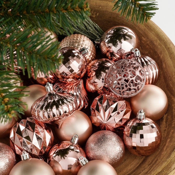 Mica Decorations Kerstballen Set - 60 Stuks - Roze