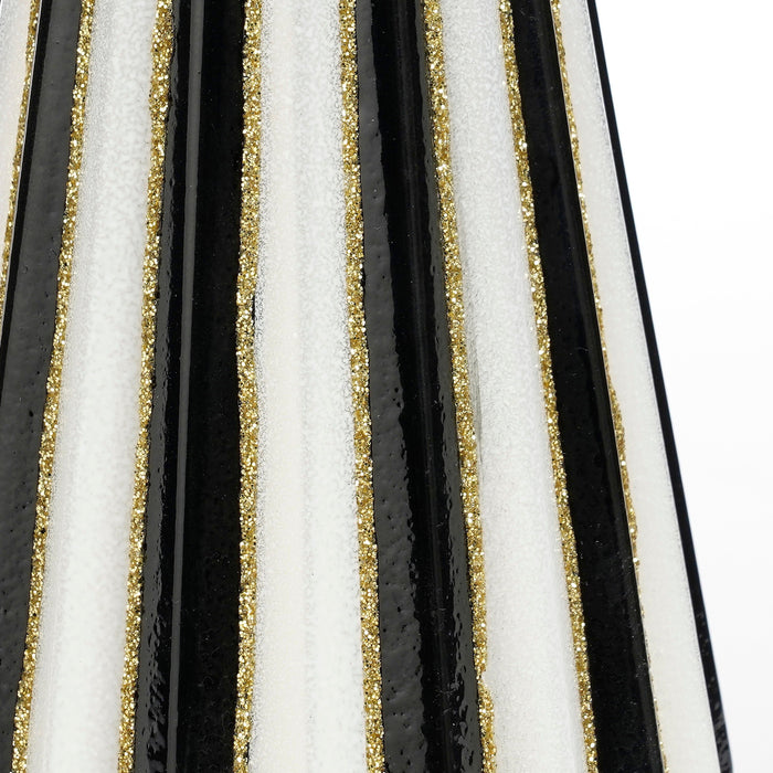 Mica Decorations Decoratie Kerstboom - H40 x Ø9 cm - Glas - Wit, Zwart