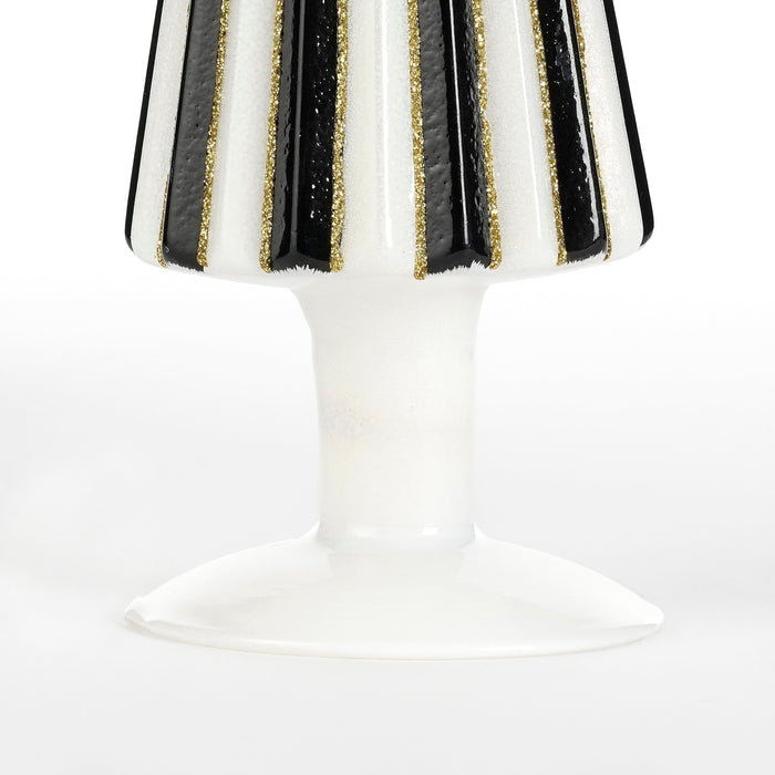 Mica Decorations Decoratie Kerstboom - H40 x Ø9 cm - Glas - Wit, Zwart