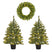 Black Box Trees Nagoya Set van 2 Kerstbomen en 1 Krans - H90 x Ø45 cm