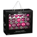 Mica Decorations Kerstballen Set - 42 Stuks - Ø7 cm - Glas - Fuchsia