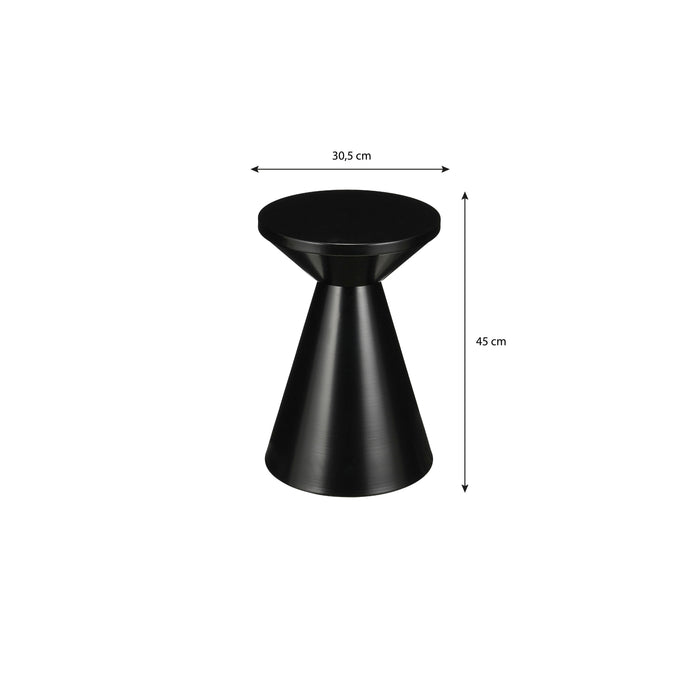 Mica Decorations Jim Bijzettafel - H45 x Ø31 cm - IJzer - Zwart