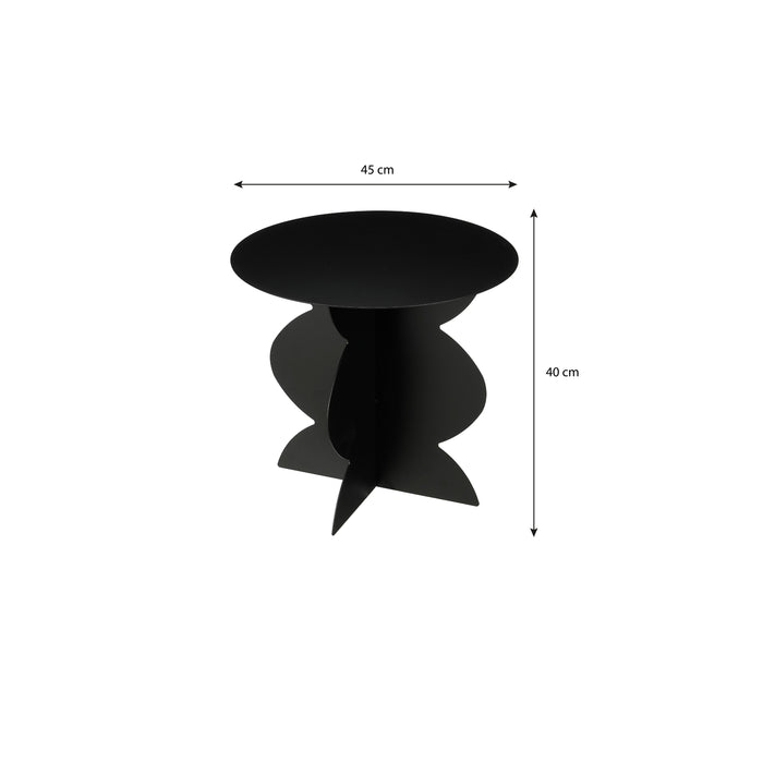 Mica Decorations Rafi Bijzettafel - H40 x Ø45 cm - IJzer - Zwart
