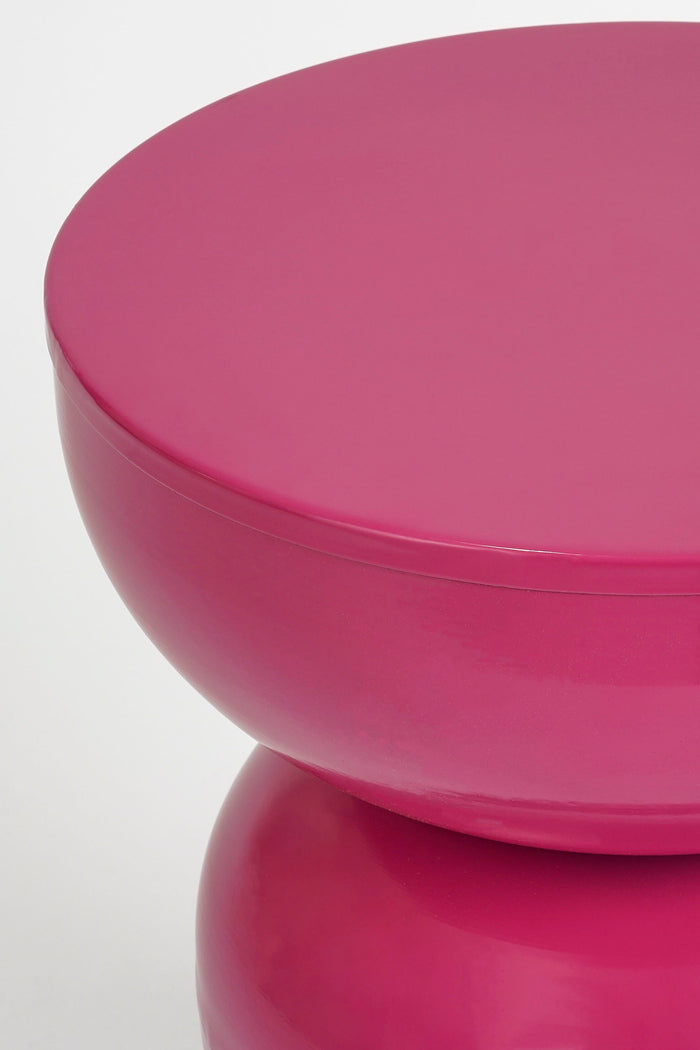 Mica Decorations Luna Bijzettafel - H46 x Ø32 cm - IJzer - Fuchsia