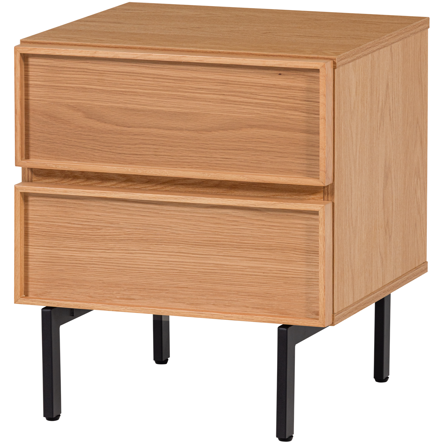 WOOOD Tours Ladekast| Nachtkastje 2 Lades Melamine| MDF - Naturel