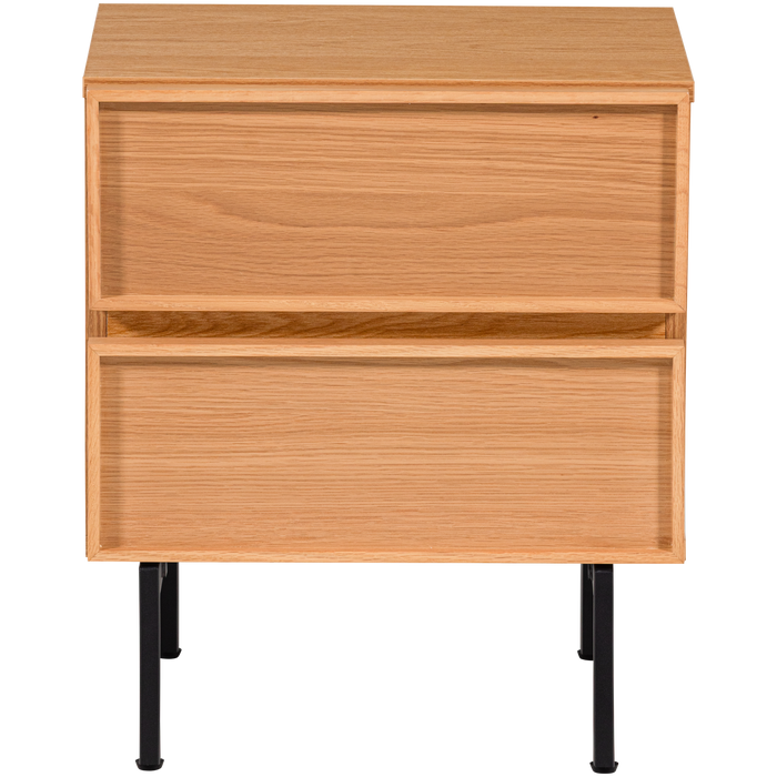 WOOOD Tours Ladekast| Nachtkastje 2 Lades Melamine| MDF - Naturel