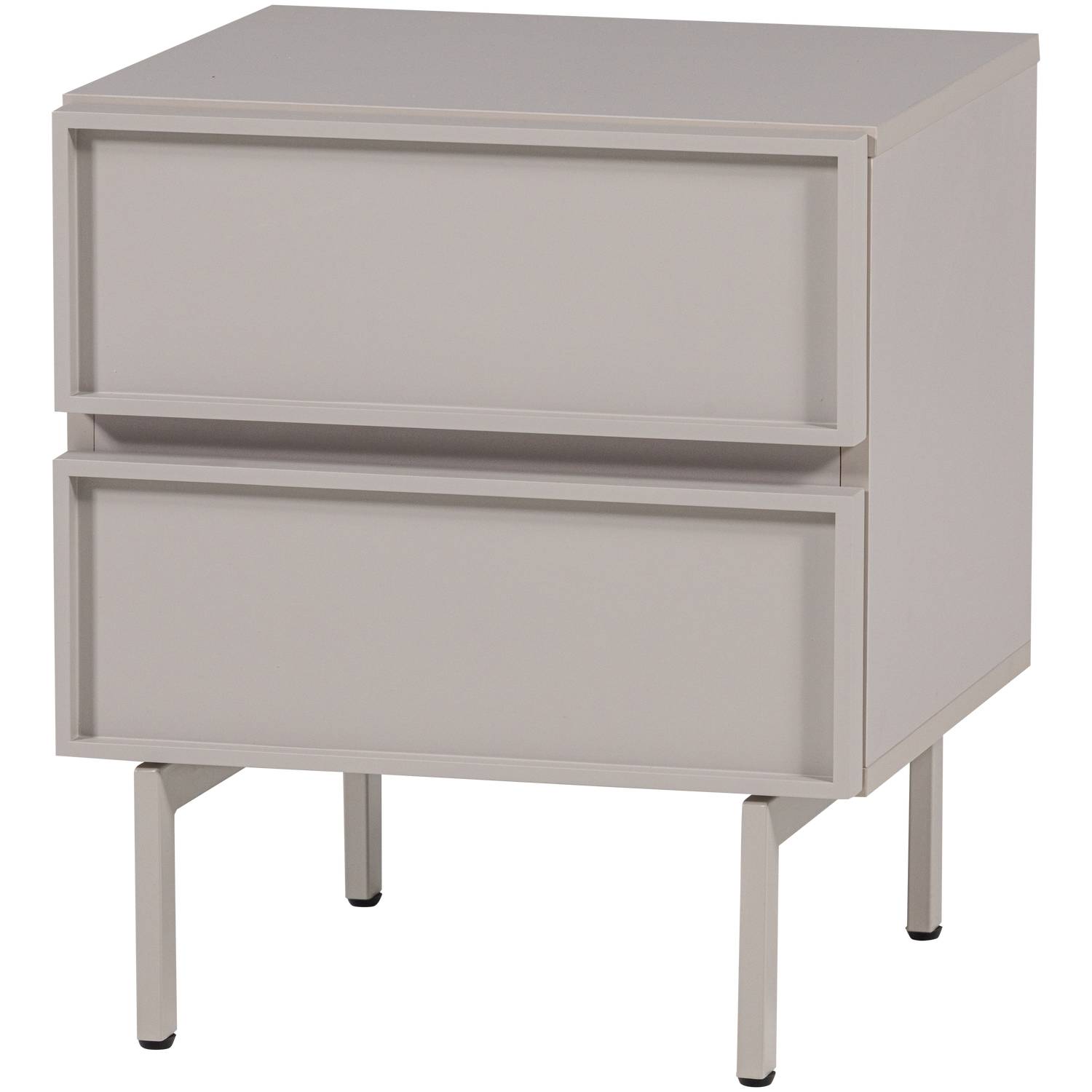 WOOOD Tours Ladekast| Nachtkastje 2 Lades Melamine| MDF - Zand