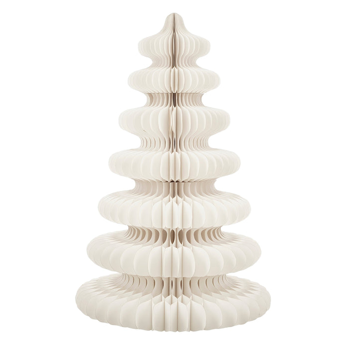 Mica Decorations Decoratie Kerstboom - H153 x  Ø104 cm - Papier - Wit