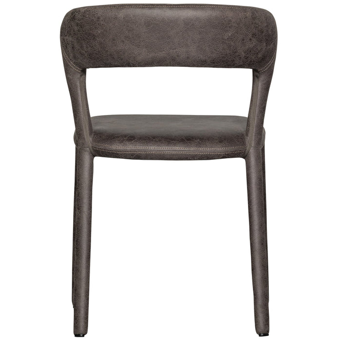 WOOOD Noble Eetkamerstoelen - Leerlook - Zwart|Grijs - Set van 6