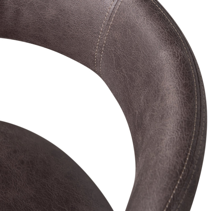 WOOOD Noble Eetkamerstoelen - Leerlook - Zwart|Grijs - Set van 6