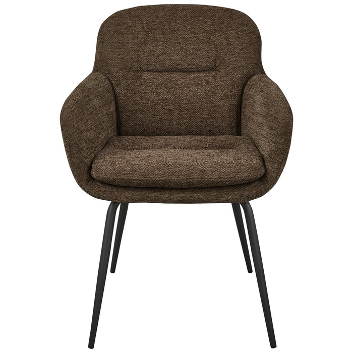 WOOOD Runa Eetkamerstoelen - Polyester - Warm Bruin - Set van 6