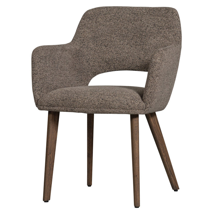WOOOD Murat Eetkamerstoelen Houten Bruine Poot - Taupe - Set van 6