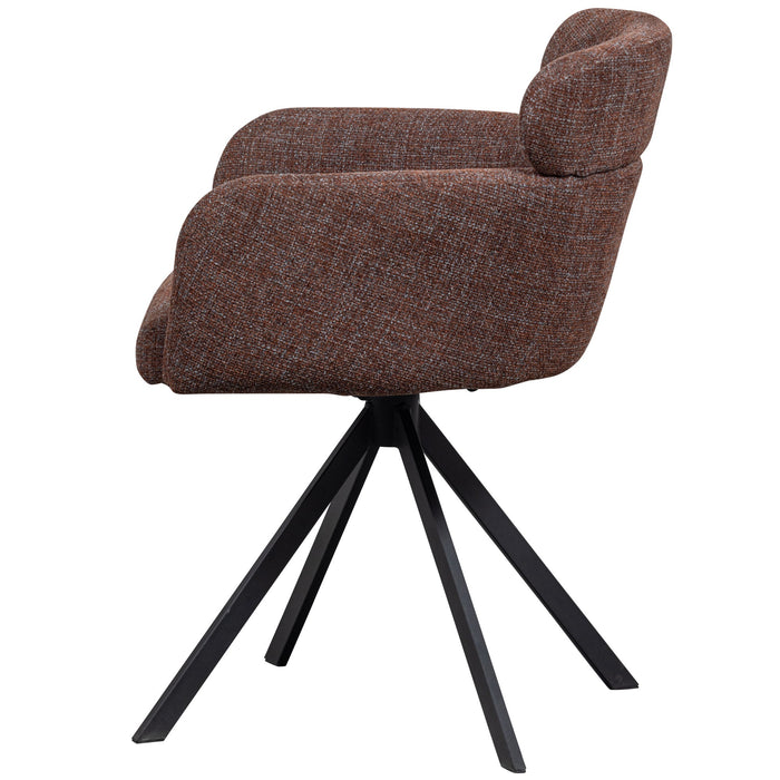 WOOOD Fenne Eetkamerstoelen - Polyester - Chestnut - Set van 6