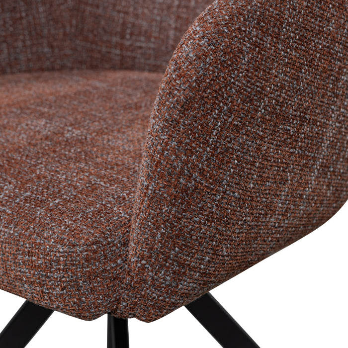 WOOOD Fenne Eetkamerstoelen - Polyester - Chestnut - Set van 6