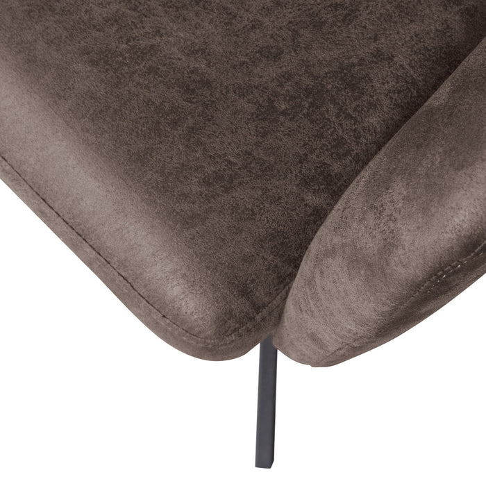 WOOOD Fenne Eetkamerstoelen - Leerlook - Zwart- Set van 6