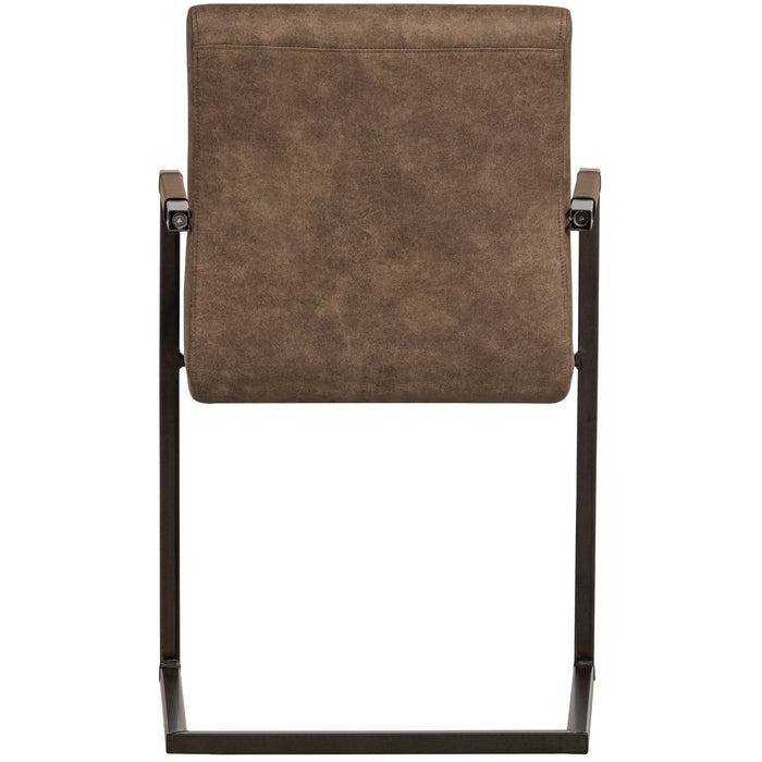 WOOOD Bas Eetkamerstoelen - Leerlook - Taupe - Set van 6