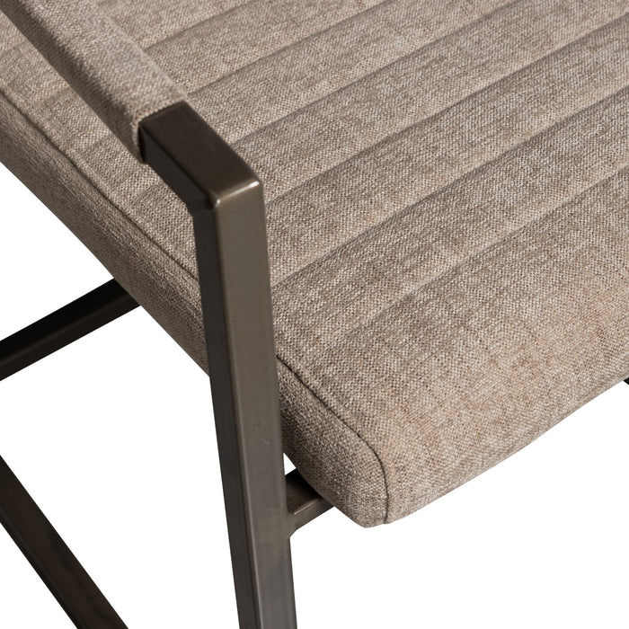 WOOOD Bas Eetkamerstoelen - Geweven Stof - Zand Melange - Set van 6