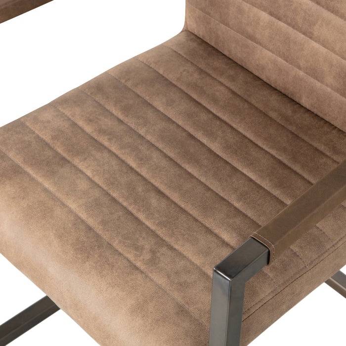 WOOOD Bas Eetkamerstoelen - Leerlook - Taupe - Set van 6