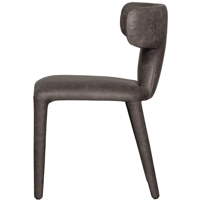 WOOOD Permit Eetkamerstoelen - Leerlook - Zwart|Grijs - Set van 6