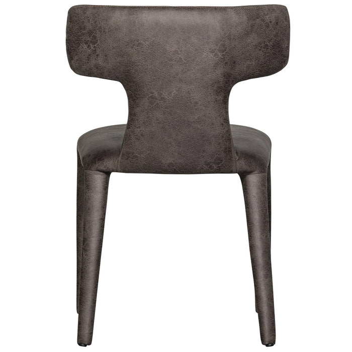 WOOOD Permit Eetkamerstoelen - Leerlook - Zwart|Grijs - Set van 6