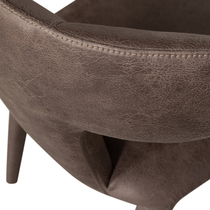WOOOD Permit Eetkamerstoelen - Leerlook - Zwart|Grijs - Set van 6