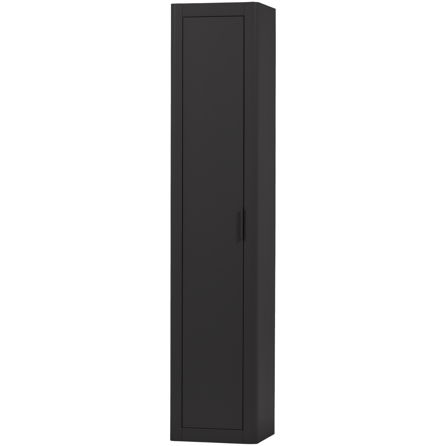 WOOOD Gunnar Smalle Hoge Kast - Grenen - Matzwart - 217x45x39