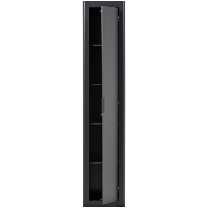 WOOOD Gunnar Smalle Hoge Kast - Grenen - Matzwart - 217x45x39