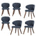 vtwonen Cape Eetkamerstoelen - Stof - Blauw - Set van 6