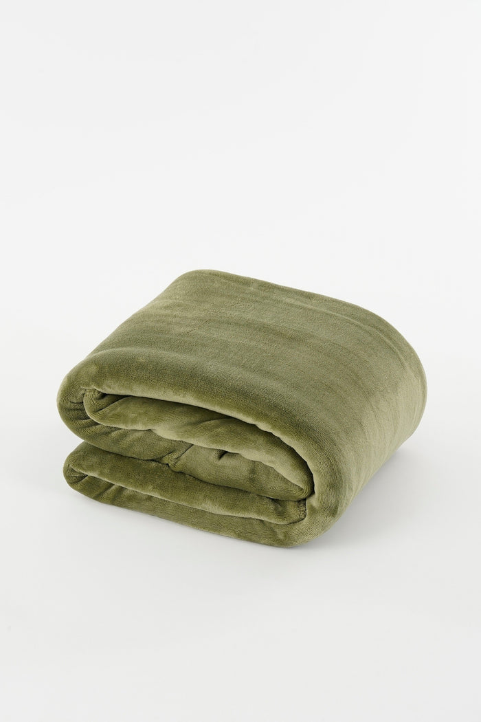 Mica Decorations Bronte Fleece Plaid - L200 x B150 cm - Lichtgroen