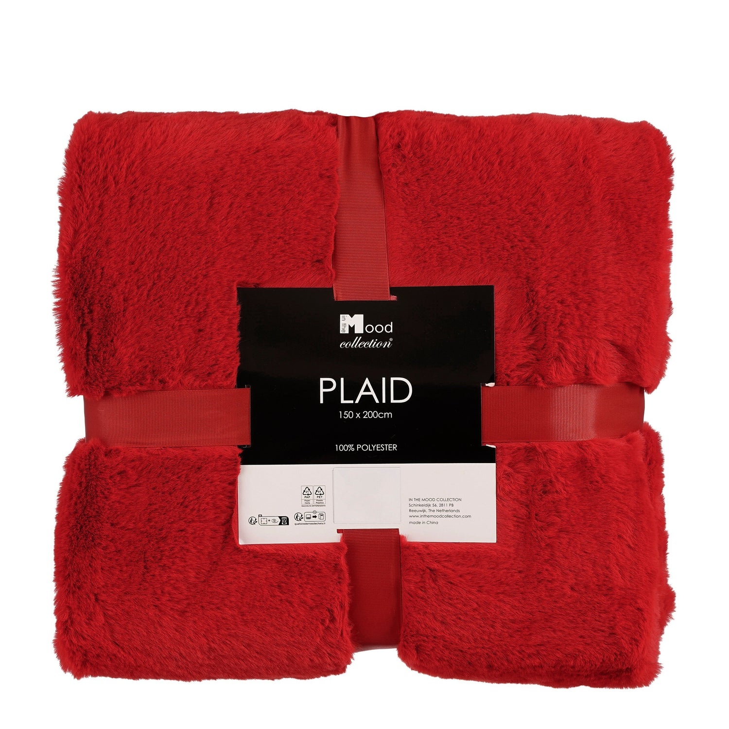 Mica Decorations Bronte Fleece Deken - L200 x B150 cm - Rood