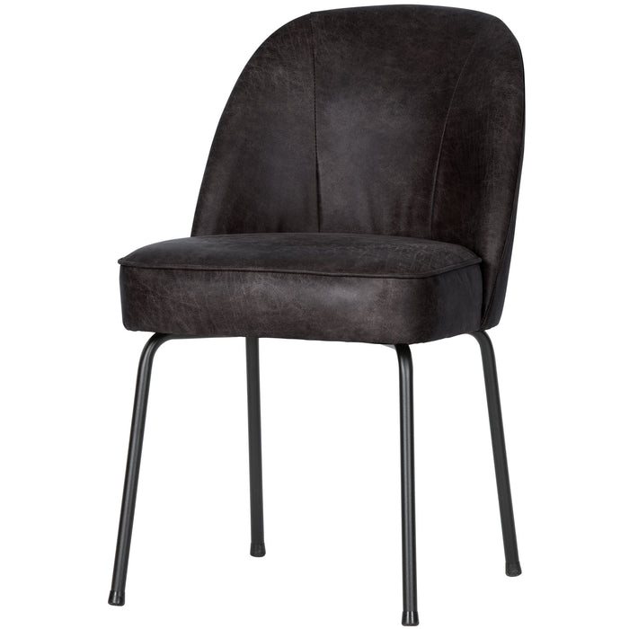 WOOOD Vogue Eetkamerstoelen - Leer - Zwart - Set van 6