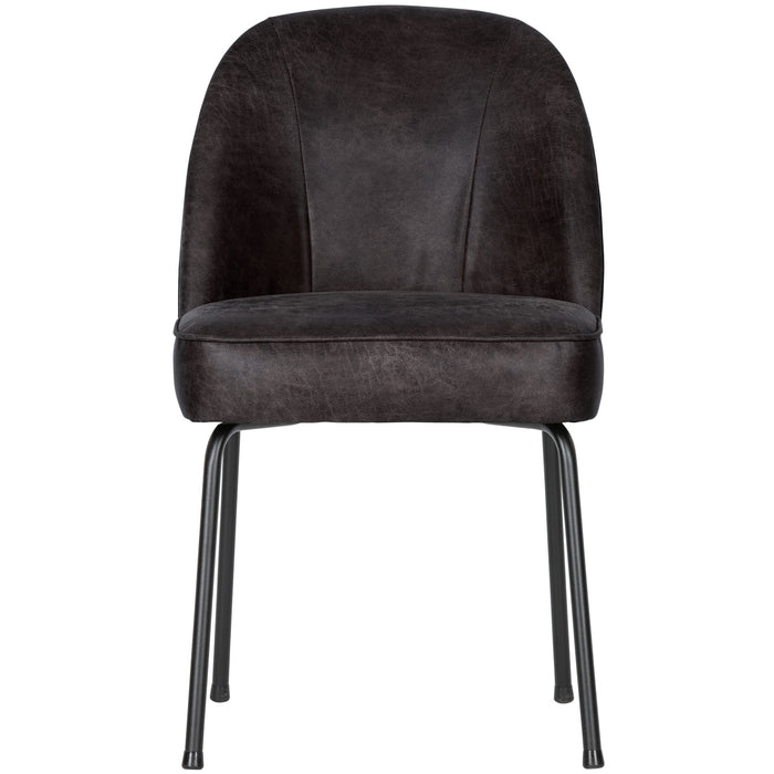 WOOOD Vogue Eetkamerstoelen - Leer - Zwart - Set van 6