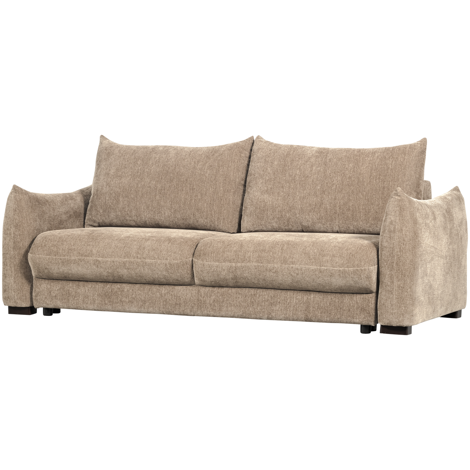 WOOOD Jonne 3-Zits Slaapbank - Chennile - Naturel - 92x233x105