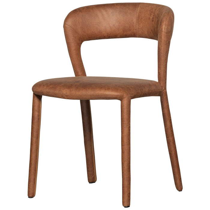WOOOD Noble Eetkamerstoelen - Leerlook - Cognac - Set van 6