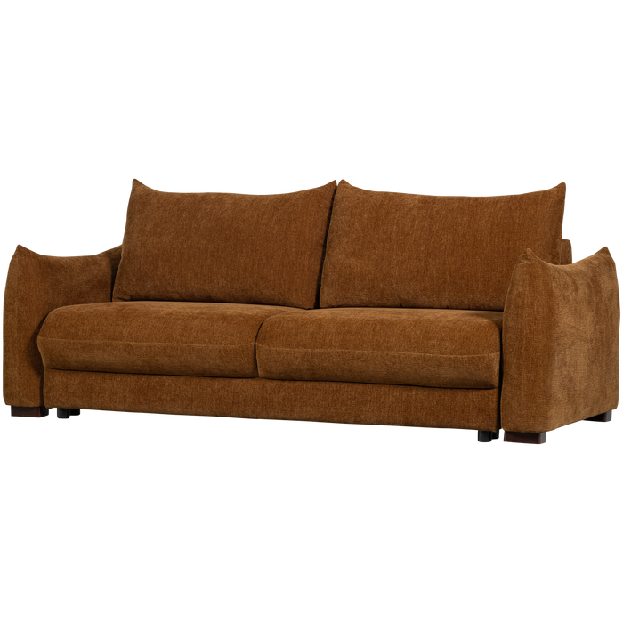 WOOOD Jonne 3-Zits Slaapbank - Chennile - Bruin - 92x233x105