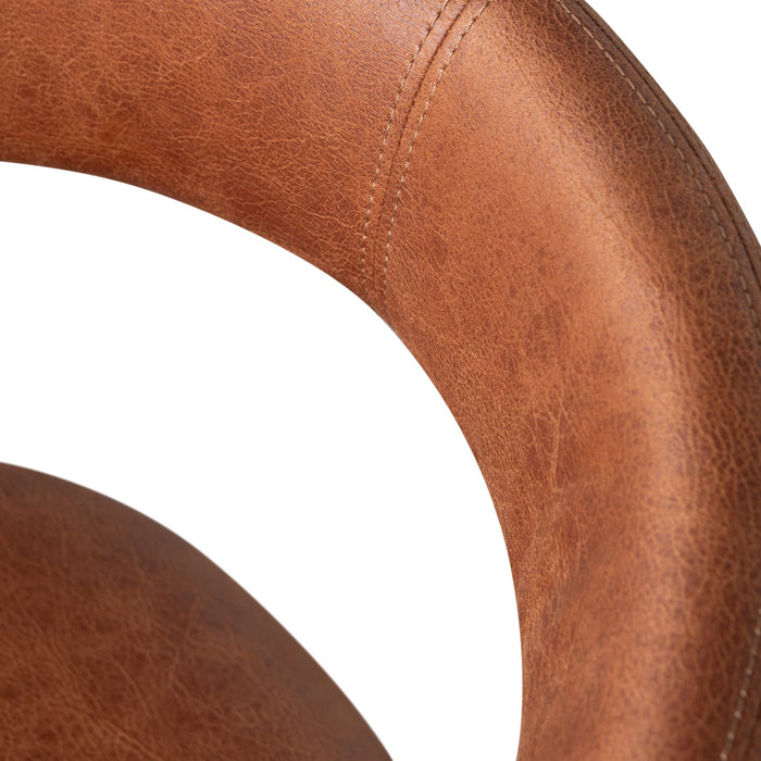 WOOOD Noble Eetkamerstoelen - Leerlook - Cognac - Set van 6
