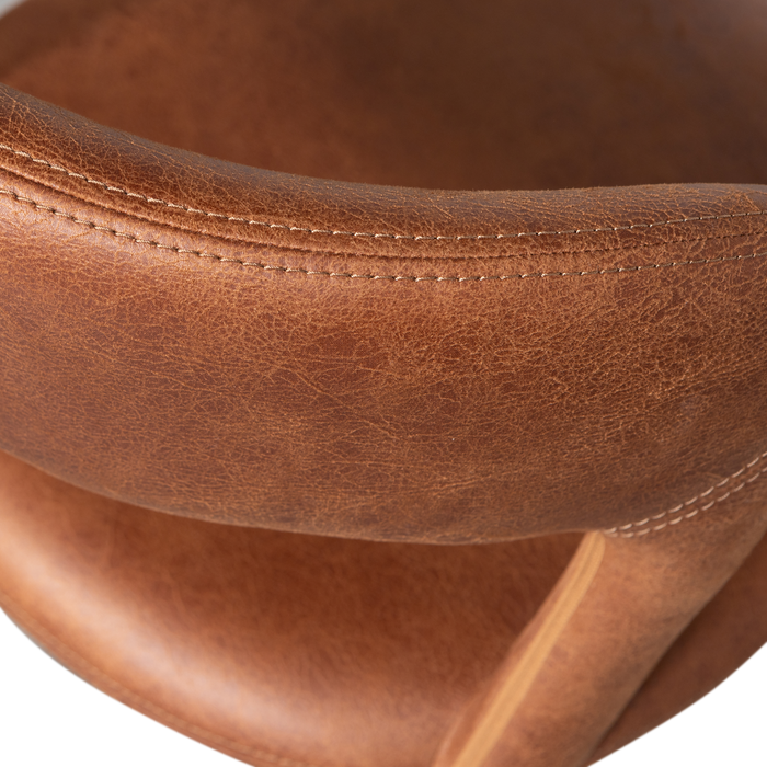 WOOOD Noble Eetkamerstoelen - Leerlook - Cognac - Set van 6