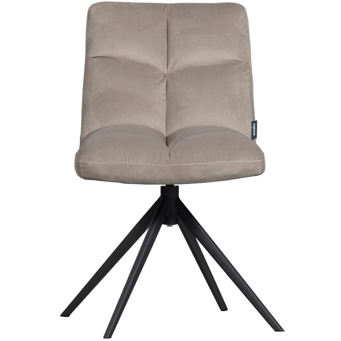 WOOOD Vinny Draaistoelen - Velvet - Zand - Set van 6
