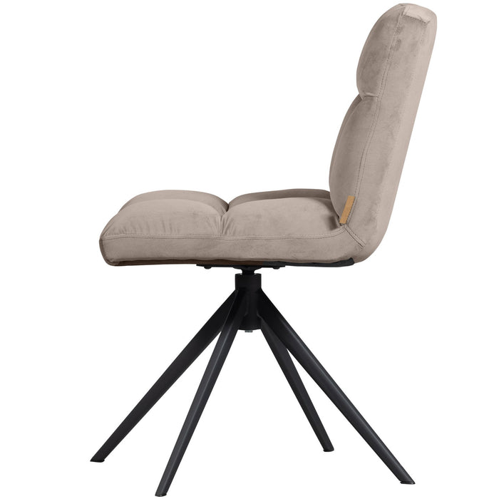 WOOOD Vinny Draaistoelen - Velvet - Zand - Set van 6