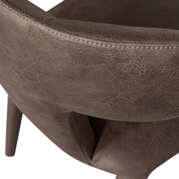 WOOOD Permit Eetkamerstoelen - Leerlook - Zwart|Grijs - Set van 6